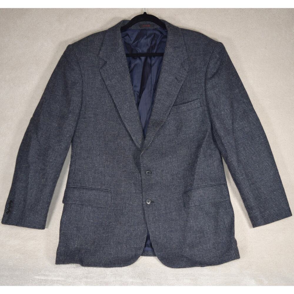 Barrington Grey with Speckles Textured Wool Tweed Blazer Sports Coat Size 46 R